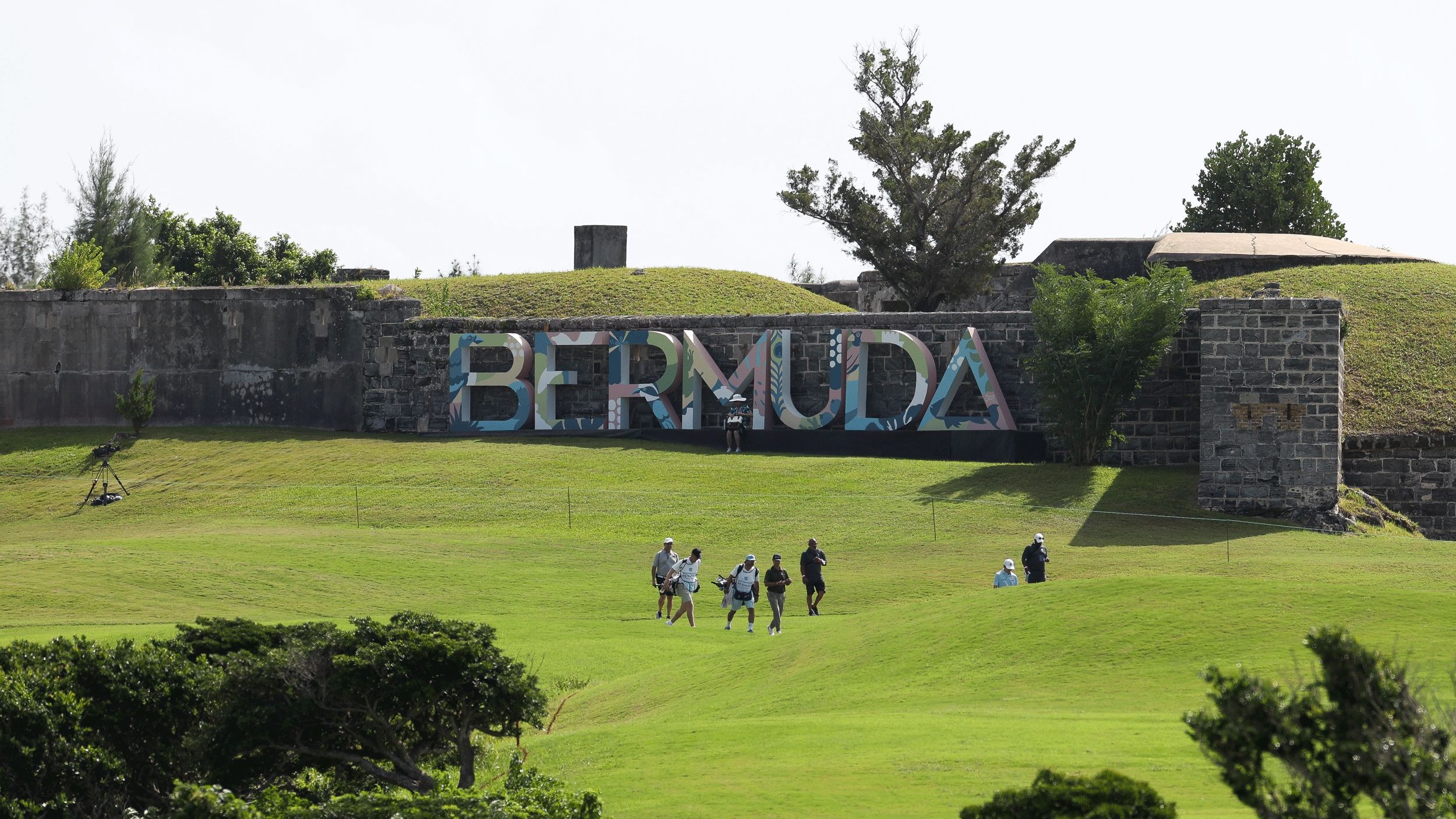 A general view of a sign at the Butterfield Bermuda Championship at Port Royal Golf Club