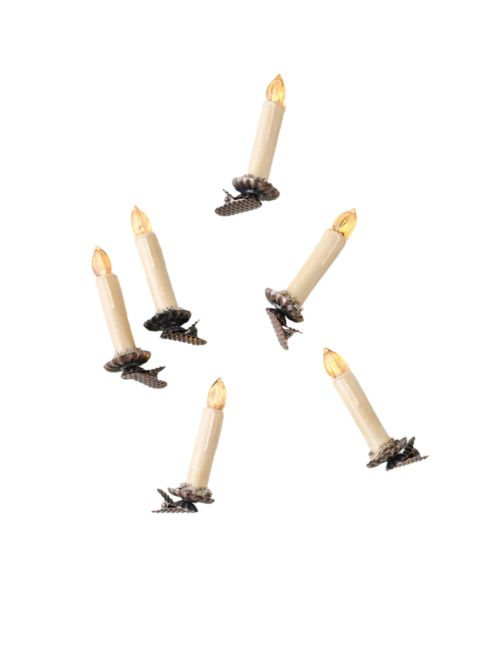 Vintage-Inspired Led Light Candle Clip Ornament, Set of 6