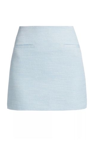 If Only Studio blue Tweed Miniskirt on white background