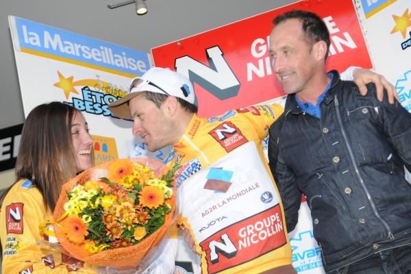 Anthony Ravard (AG2R La Mondiale) gets his flowers on the podium.