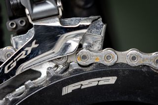 Rusty chain and front derailleur