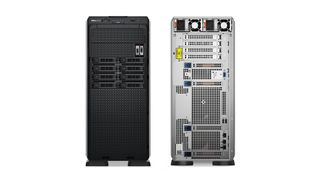 A photograph of the front and rear of the Dell EMC PowerEdge T550 