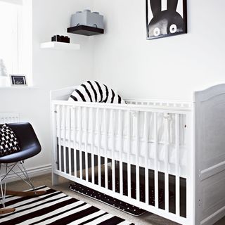 kids room with photoframe on white wall and cabin bed