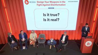 The IBC session “Design your Weapons in the Fight Against Disinformation” discussed the topic of deepfakes and the impact of AI on news.