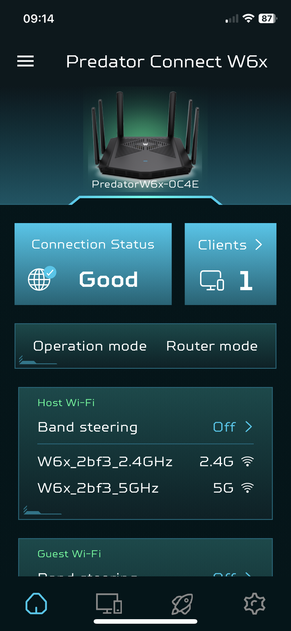 Acer Predator Connect W6x on a wooden table
