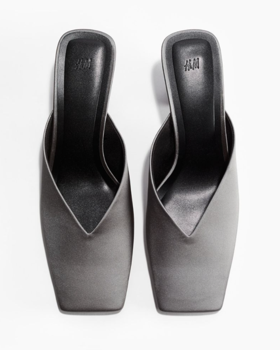 H&amp;amp;M, Cone-Heel Satin Mules