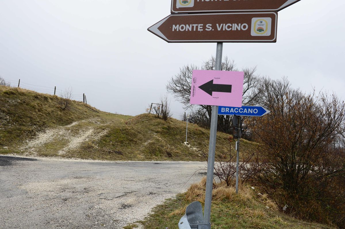 Signs showing where the race should have been going