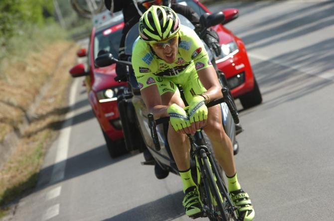 Fabio Taborre (Vini Fantini-Selle Italia) was part of the early break and went on a solo attack late in the stage