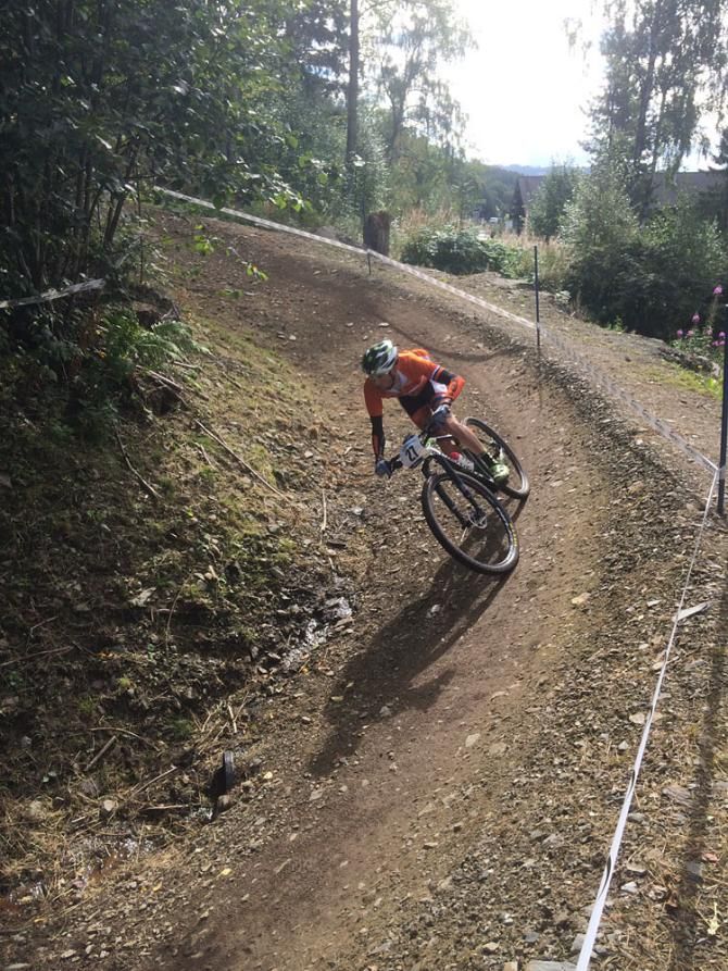 A Dutch rider nails a berm
