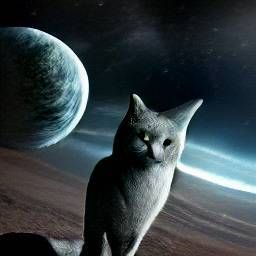 Dall-E image of a cat in space
