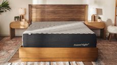 One of the best firm mattresses, a Sweetnight Prime Memory Foam Mattress in a modern farmhouse-style bedroom