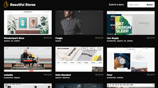 web design tools: beautiful stores