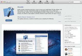 You can also download Apple’s Xcode software development kit via the Mac App Store