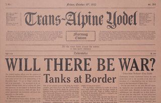 The Trans-Alpine Yodel newspaper is full of real articles, written by Wes Anderson