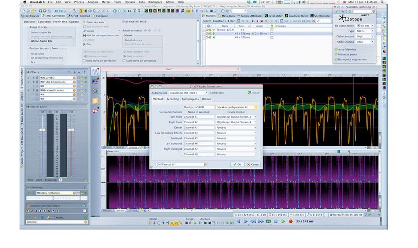 WaveLab 8 tackles the need for multiple monitor switching with its Speaker Configurations option
