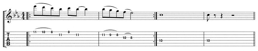 This is a good workout for all four fingers of your fret hand. Don't cheat and 'forget' to use you fourth finger