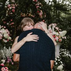 Taylor Swift wears a striped dress in her engagement announcement