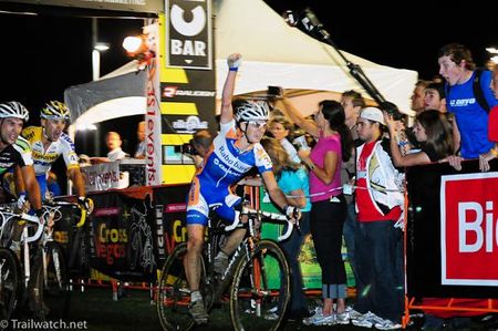 Lars van der Haar (Rabobank-Giant) declares victory.