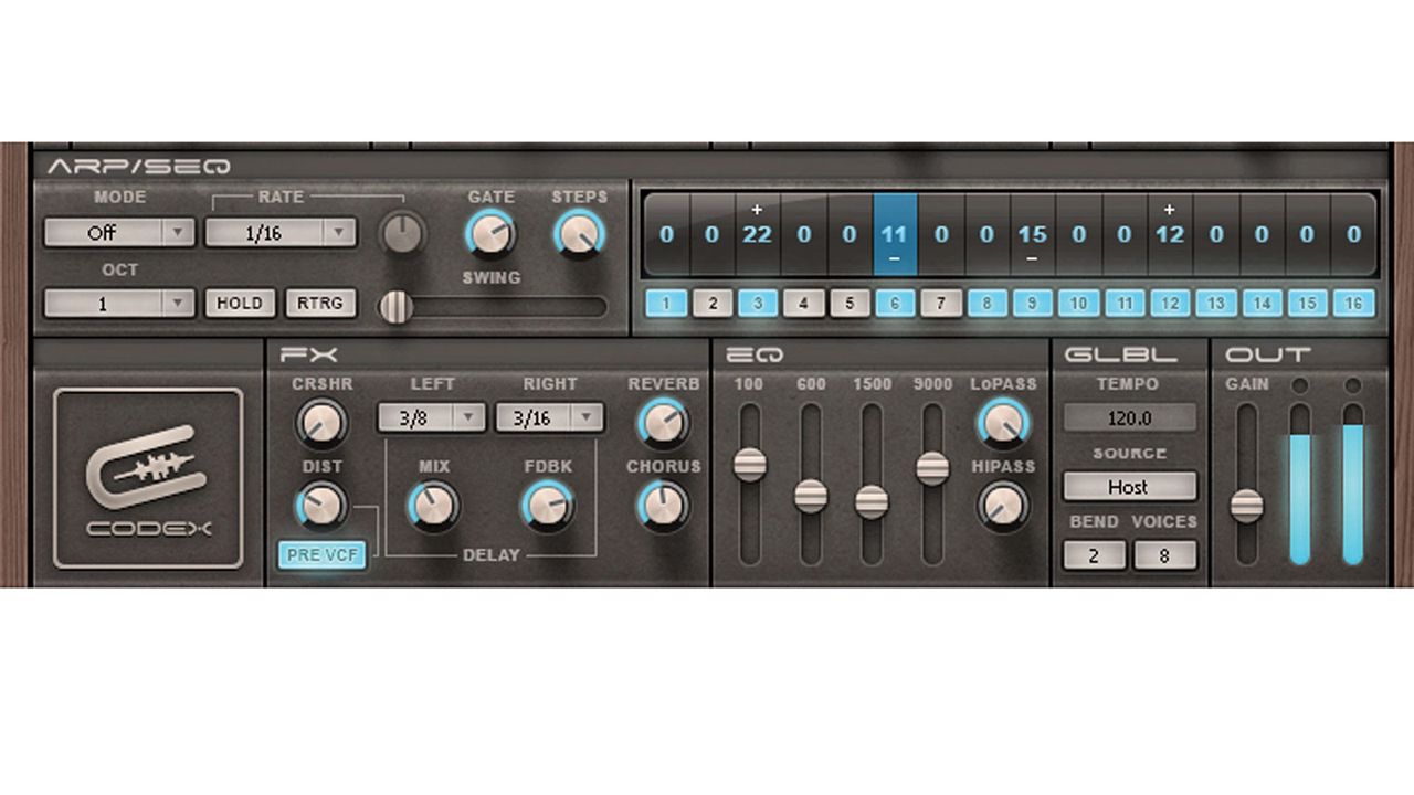 Codex's sequencer can store the pattern you've programmed as you flip through presets