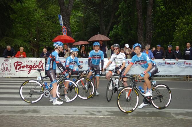 Garmin-Sharp riders gather at the start