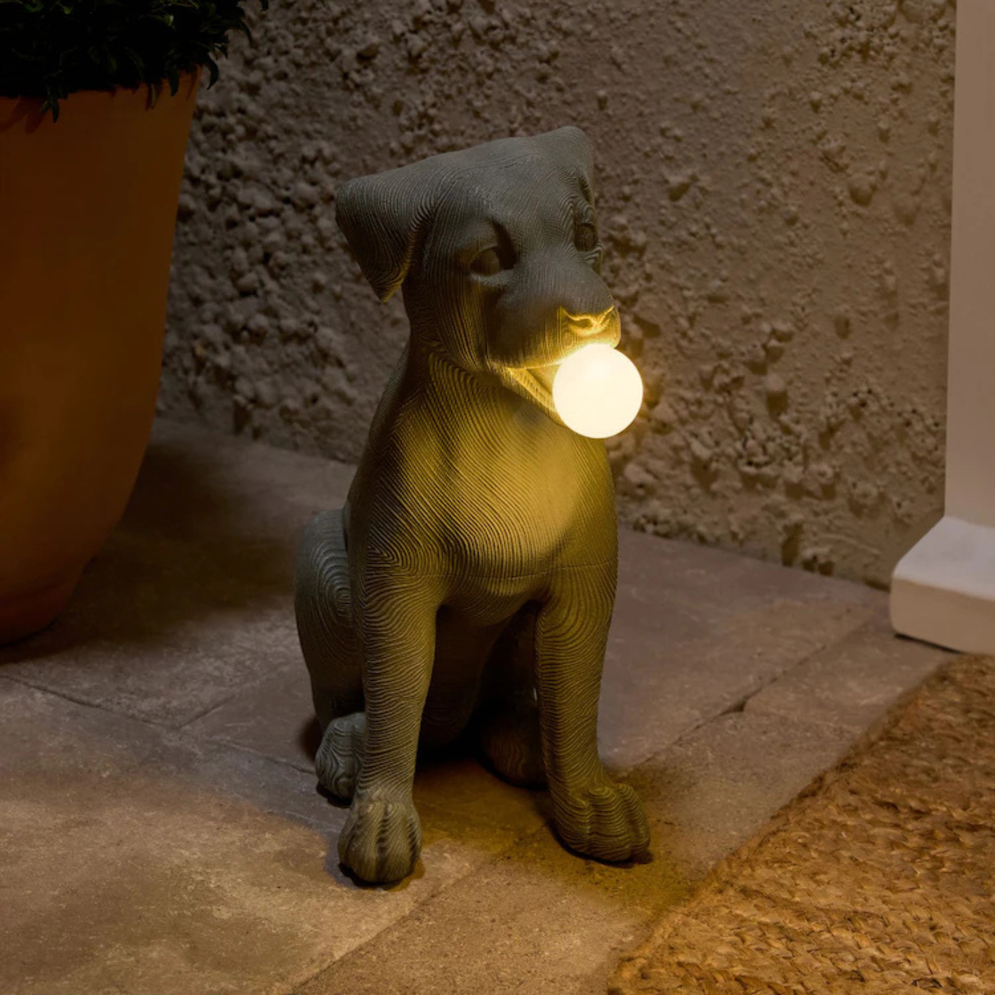 Next Grey Saffy the Staffy Outdoor Solar Light