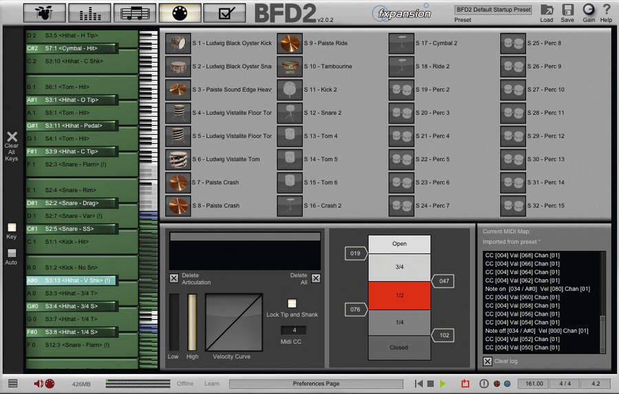You can map sounds to your MIDI controller of choice.