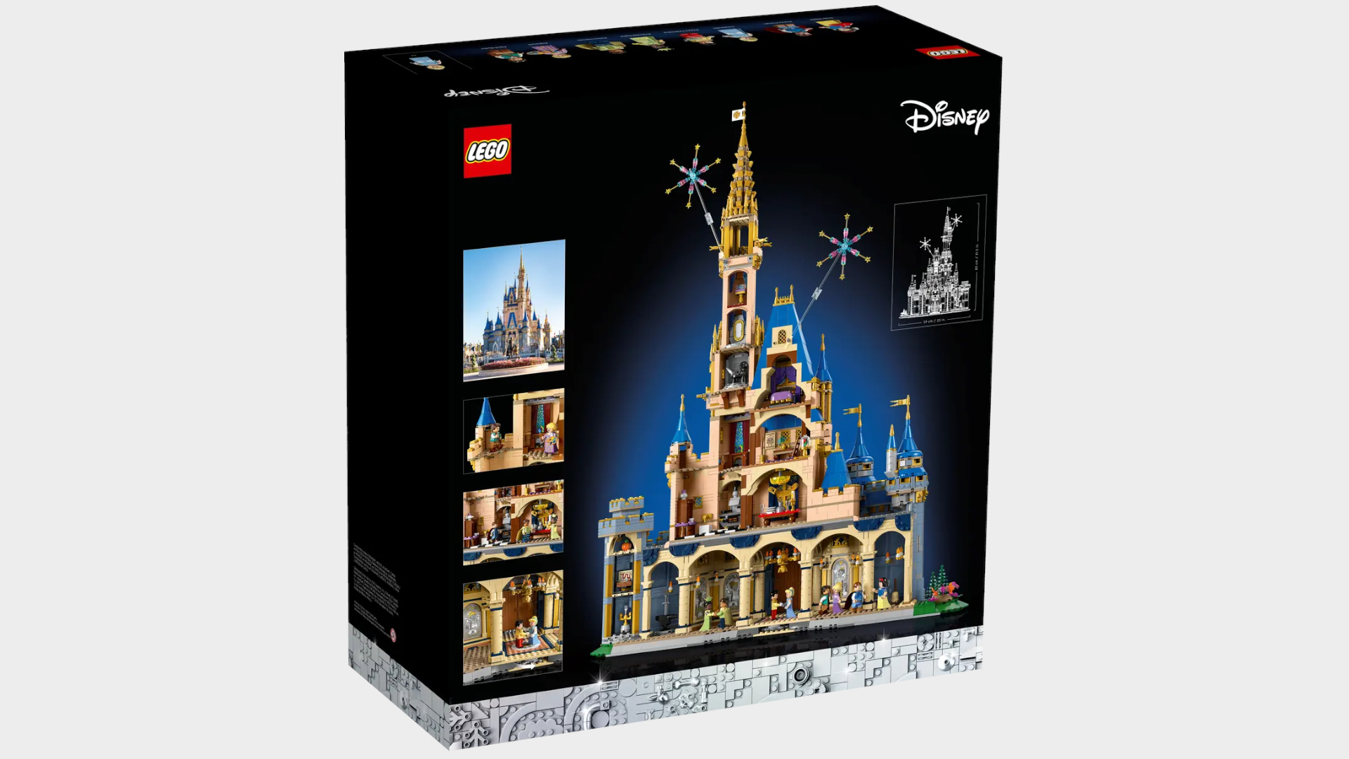 Lego Disney Castle box back on a plain background