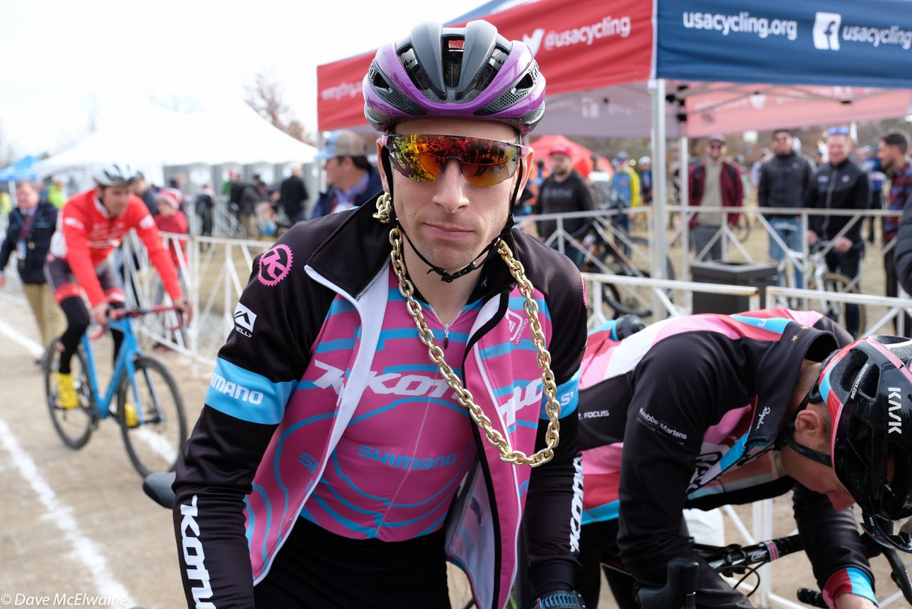 Kerry Werner (Kona) on the front row with his "good luck" necklace