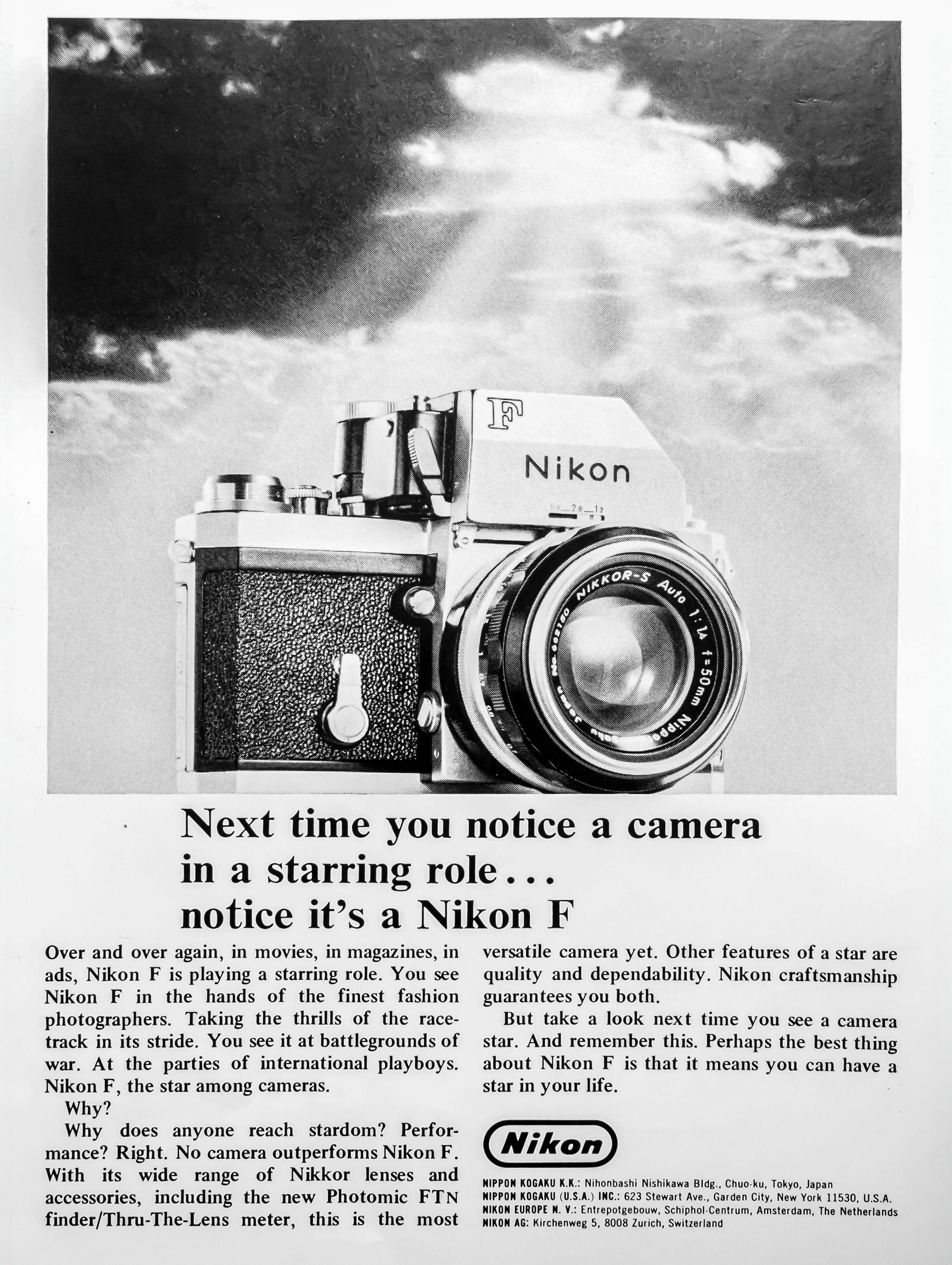 Nikon F advert in a Natgeo magazine July 1969