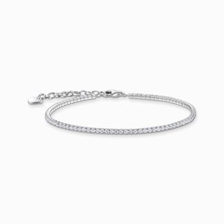 Silver Bracelet With Small, White Zirconia Stones