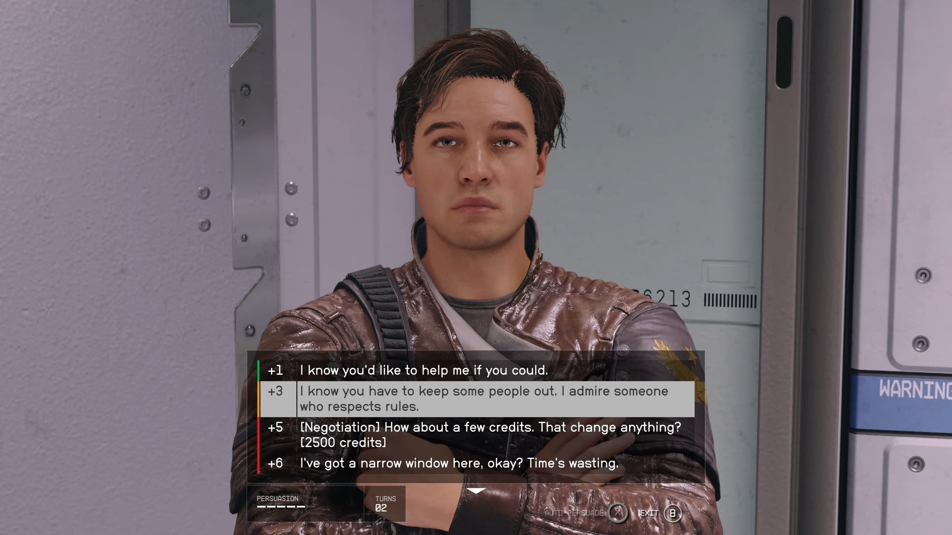 Starfield dialogue persuasion options