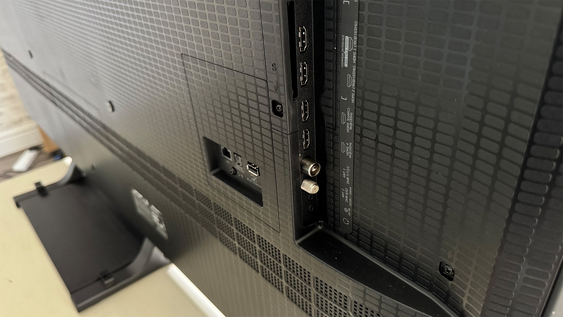 Hisense U7Q Pro Mini LED TV rear of set showing connections