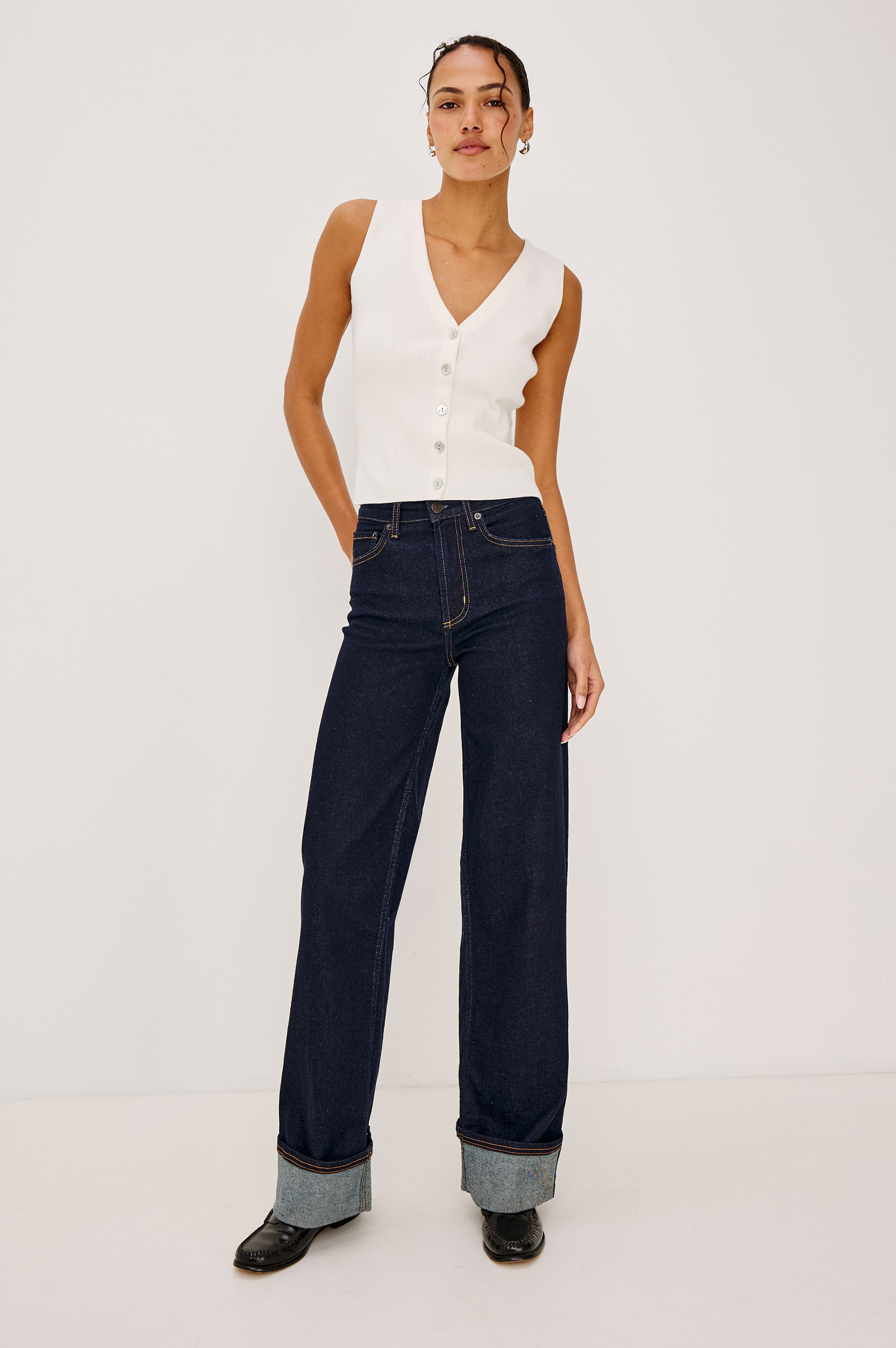 Getty Wide Leg - Midnight Blues Cuffed