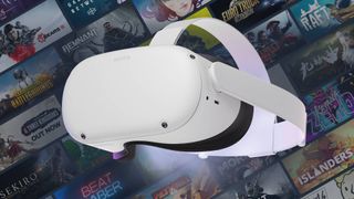 The Oculus Quest 2 frente a un montón de juegos de Steam, incluyendo Beat Saber