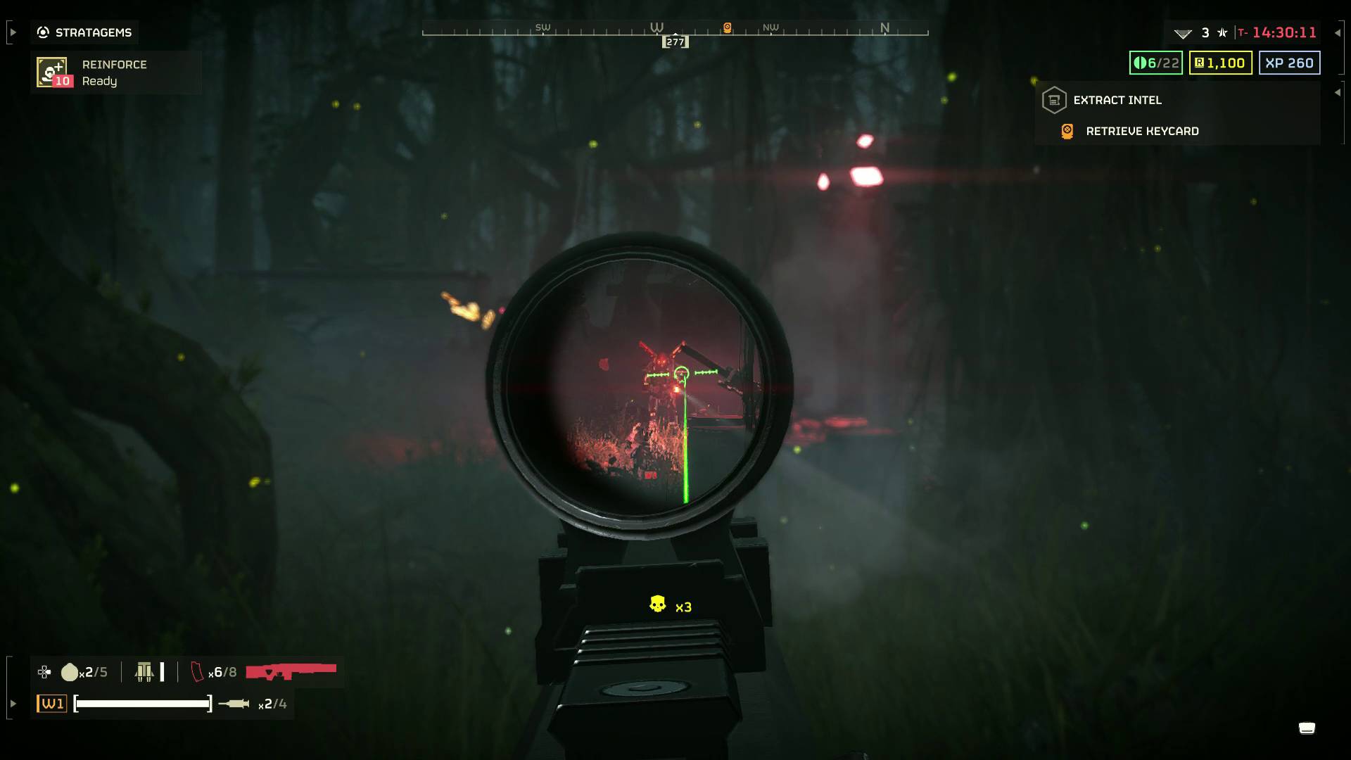 Helldivers 2 Commando mission sniping automaton with censor marksman rifle