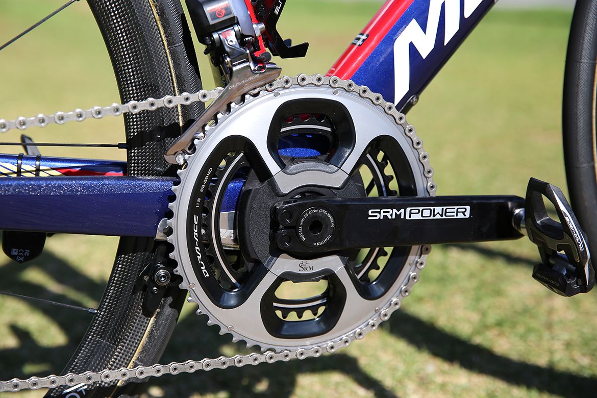 Bahrain-Merida use SRM power meters with Shimano chainrings