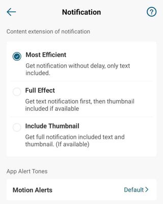 Notification options for eufy cameras in the eufy app