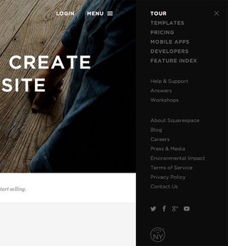 Squarespace's vertical navigation doesn't get in the way of its beautiful imagery