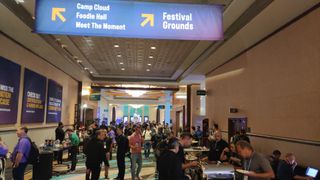 NetApp insight 2024 crowds gather outside the headliner stage