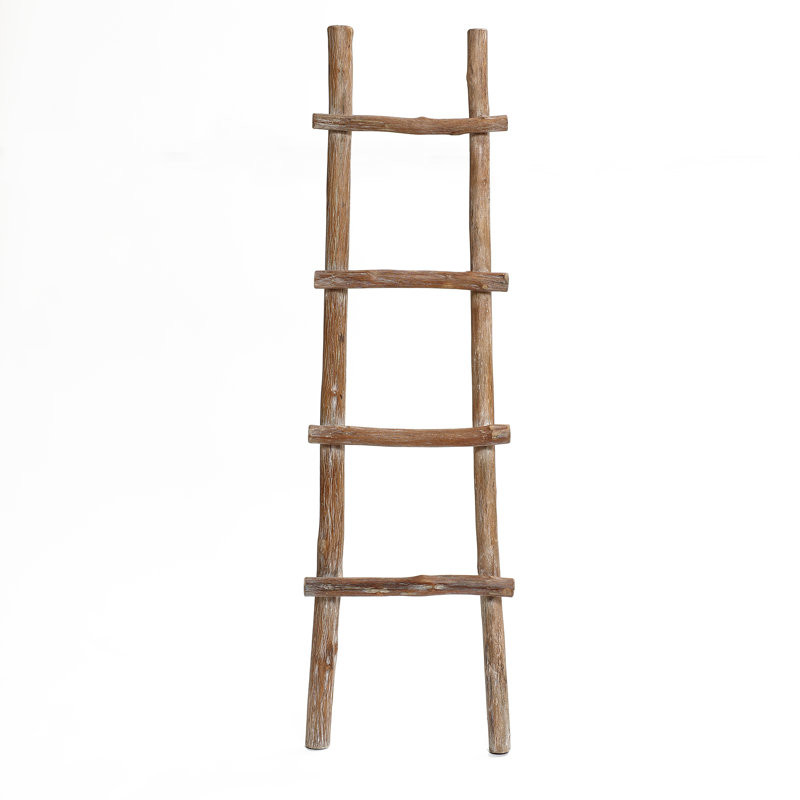 Millwood Pines Solid Wood Natural 4-Rung 59-Inch Tall Blanket Ladder &amp;amp; Reviews | Wayfair