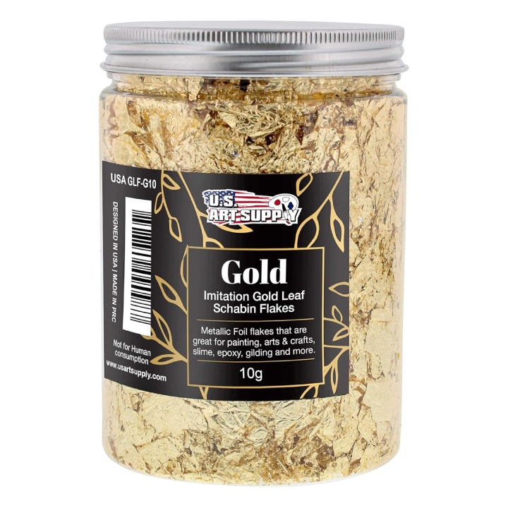 U.S. Art Supply Imitation Gold Leaf Schabin Flakes