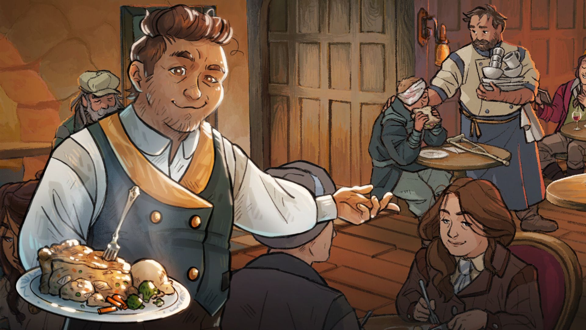 A maitre d&#039; welcomes you into a restaurant