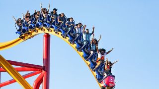 Wonder Woman coaster at Six Flags Magic Mountain