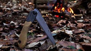 Silky PocketBoy 170 Outback Edition camping saw beside a campfire