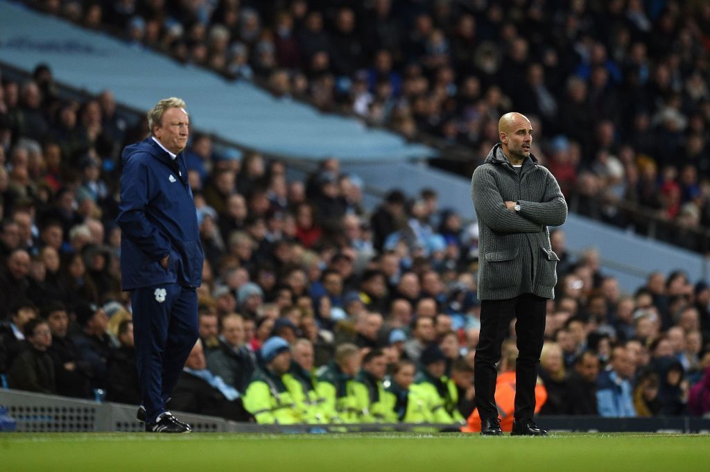 Neil Warnock and Pep Guardiola have done battle in the Premier League