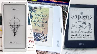 Two Kobo ereaders and a Boox ereader