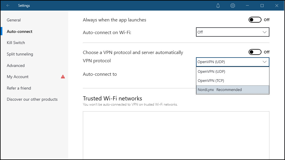 NordVPN NordLynx-protokoll