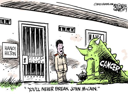 Political cartoon U.S. McCain cancer POW