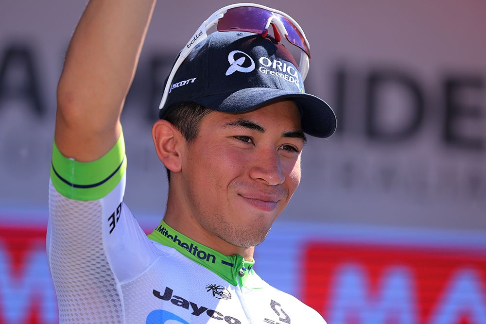 Caleb Ewan on the podium
