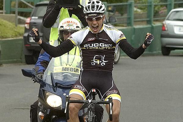 Richard Lang (Budget Forklifts) takes out stage five in Stanley after burning off Pratie's William Clarke.